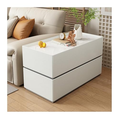 guiling-1986 Buffetschrank mit Stauraum Massivholz Sofa Beistelltisch Ecktisch Moderne Einfache Wohnzimmer Lagerung Sideboard Haushalt Nachttisch Lagerschrank(Weiß,80x40x60cm) von guiling-1986