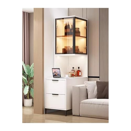 guiling-1986 Buffetschrank mit Stauraum Sofa Beistelltisch Schiefer Sofa Sideboard Seitenschrank Ausziehschrank Schlitz Bücherregal Eckaufbewahrung Leicht Luxus Lagerschrank(30x80x170cm,Left) von guiling-1986