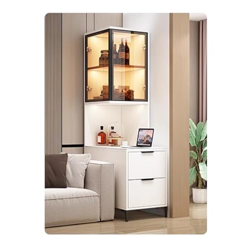 guiling-1986 Buffetschrank mit Stauraum Sofa Beistelltisch Schiefer Sofa Sideboard Seitenschrank Ausziehschrank Schlitz Bücherregal Eckaufbewahrung Leicht Luxus Lagerschrank(40x80x170cm,Right) von guiling-1986