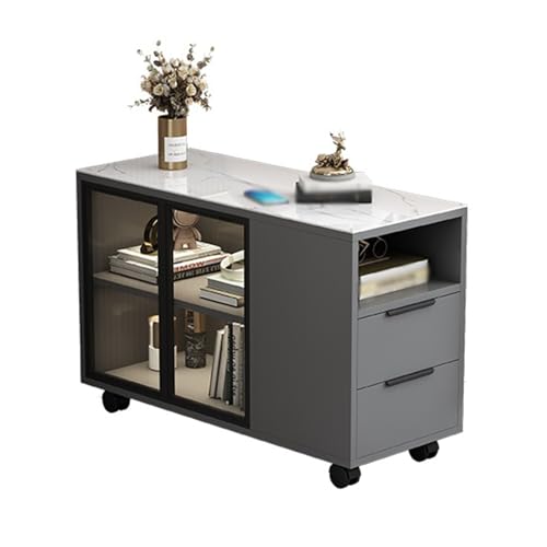 guiling-1986 Buffetschrank mit Stauraum Sofa Sideboard Beistelltisch Wohnzimmer Haushalt Leichter Luxus Moderner Einfacher Mobiler Ecktisch Nachttisch Ablagetisch Lagerschrank(Grigio,Left) von guiling-1986