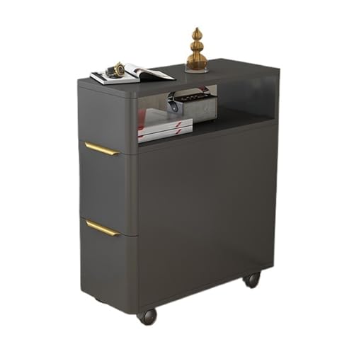 guiling-1986 Buffetschrank mit Stauraum Ultraschmaler Beistelltisch Sofa Sideboard Seitenschränke Abnehmbarer Couchtisch Ecktisch Schmaler Schrank Sandwichschrank Lagerschrank(Grigio,25x60x65cm) von guiling-1986