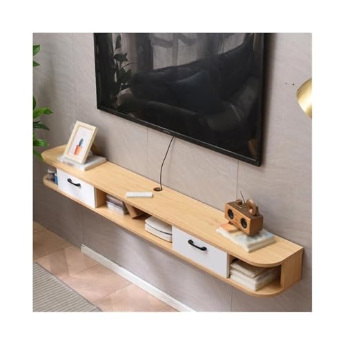 guiling-1986 Hängend TV Board Schwebender TV-Ständer mit Türen, Media Console Entertainment Center for Unter-TV-Aufbewahrungsschrank Schwebende TV Konsole(Natural) von guiling-1986