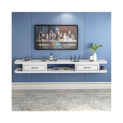guiling-1986 Hängend TV Board Schwebendes TV-Möbel, schwebende Regale mit 2 Türen for Wohnzimmer und Büro Schwebende TV Konsole(Weiß) von guiling-1986
