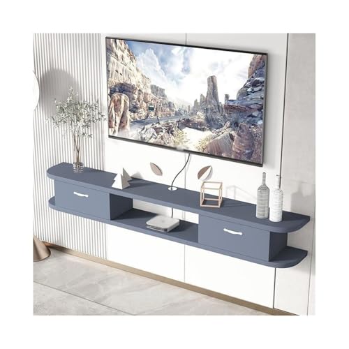 guiling-1986 Hängend TV Board Schwebendes TV-Ständerregal, Medienkonsole, TV-Schrank mit 2 Türen for Wohnzimmer und Schlafzimmer Schwebende TV Konsole(Grigio,Mittel) von guiling-1986