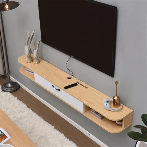 guiling-1986 Hängend TV Board Wohnzimmer-TV-Medienkonsolenständer, Wandmontage, Entertainment-Center mit Kabelmanagement Schwebende TV Konsole(Natural) von guiling-1986