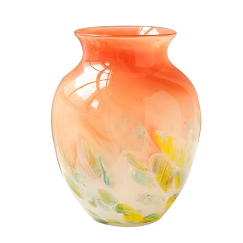 guiling-1986 Vasen Böhmischer Stil Farbverlauf Polka Dot Glasvase Blumenvase Home Office Dekor Akzent Deko vase(Orange) von guiling-1986