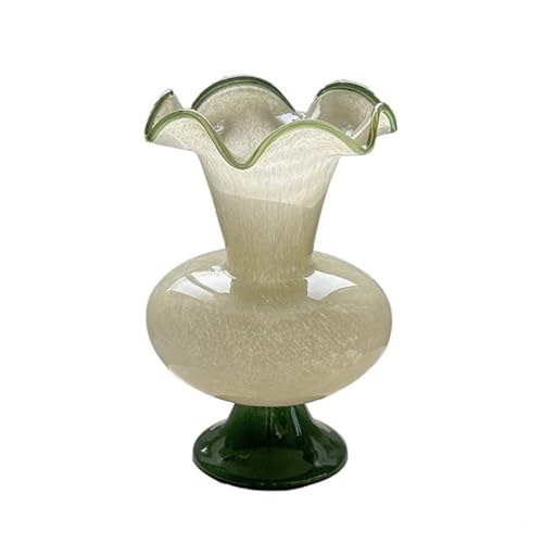 guiling-1986 Vasen Glasvase mit gewelltem Rand, Vintage-Stil, Blumenvase, Heimdekoration, Ornament, frische Blumen und getrocknete Deko vase guiling-1986 Vasen Glasvase mit gewelltem Rand, Vintage-Stil, Blumenvase, Heimdekoration, Ornament, frische Blumen und getrocknete Deko vase von guiling-1986