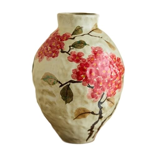guiling-1986 Vasen Handgefertigte Keramikvase mit rotem Hortensien-Design, ideal for die Heimdekoration und Blumenarrangements Deko vase guiling-1986 Vasen Handgefertigte Keramikvase mit rotem Hortensien-Design, ideal for die Heimdekoration und Blumenarrangements Deko vase von guiling-1986