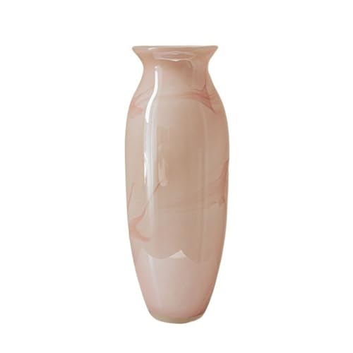 guiling-1986 Vasen Handgemachte rosa strukturierte Glasvase Veranda Wohnzimmer Blumenarrangement Desktop-Dekoration Deko vase(Groß) von guiling-1986