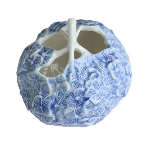 guiling-1986 Vasen Mini Keramikvase in Hortensienform, handbemalt, Relief, Blumengefäß, Heimdekoration, Ornament Deko vase(Blue) von guiling-1986