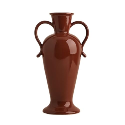 guiling-1986 Vasen Vintage Doppel Ohr Keramik Vase Wohnkultur for Wohnzimmer Desktop Blume Anordnung Deko vase(Red) von guiling-1986