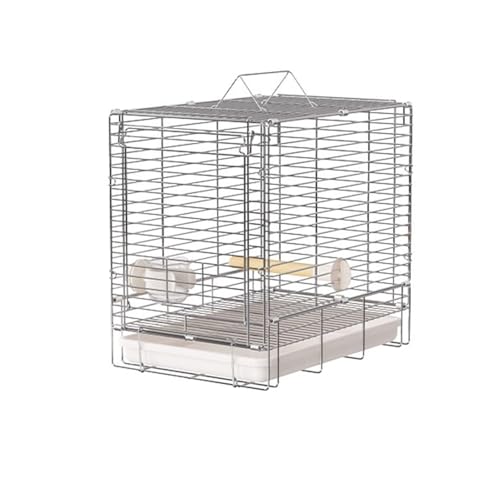 guiling-1986 Vogelkäfig Faltbare Vogelkäfig-Schubladenablage mit Doppelgriffen for einfachen Reinigen und Tragen von Vögeln for den Außenbereich Vogelhaus(Weiß) von guiling-1986