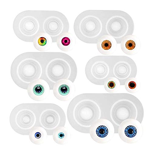 Gulang-keng Gießfürm Silikonfürm 6 Sizes Doll Eyes Mold BJD Doll Heavy Pupil Eye Eyeball Dome Harz Casting fürmen Kit Silikonfürm Resin Silikon Harz Gießfürmen von gulang-keng