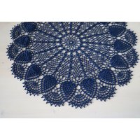 Blaue Häkeln Deckchen, 50 cm, Textur Tischdecke, Mittelstück, Schäbige Dekor, Vintage, Hygge, Geschenk, Muttertag, Dekoration, Haus Klassisch von gull808