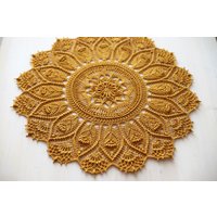 Gold Häkeldeckchen Ikarus Design, Baumwolle Tischdecke | 45 cm von gull808