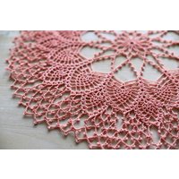 Großes Rosa Häkeldeckchen 17" Handgemacht Dekor Sweet Home Decoration Hygge Boho Shabby Vintage Stil Spitze Tischdecke Geschenk Für Sie von gull808