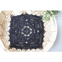 Schwarz Gehäkelte Doily Delilah, Entworfen Von Grace Fearon, 30x30 cm, 36 cm Im Durchmesser, Vintage Stil, Shabby Chic, Dekor, Zuhause, Kleines von gull808