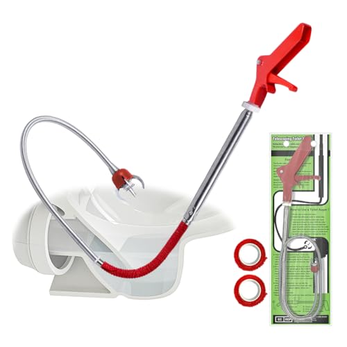gulrear 130 cm WC-Schneckengreifer, flexibler Greifer, Entstopfungswerkzeug, Vierbacken-Tonabnehmer, Edelstahl-Teleskopstange, WC-Schlange zum Greifen von Gegenständen, die in Toilettenrohren / von gulrear