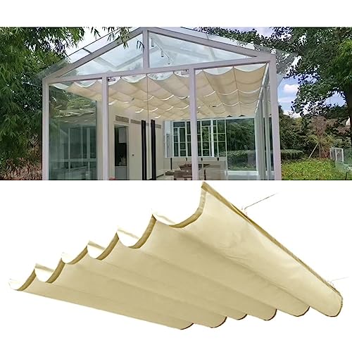 Außen-Pergola Regenfest, Glashaus-Vordach Schattige Abdeckung, Veranda Einziehbar Schiebedraht-Sonnensegel Markise Für Hinterhof-Terrasse, Alle Komponenten (Farbe : Weiß, Größe : 3x4m) von guo rui