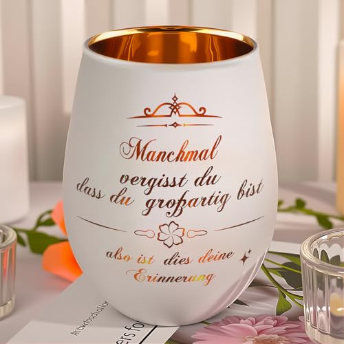 guobinZH Windlicht mit Gravur Teelichthalter Personalisiert Graviertes Deko Windlicht aus Glas mit Gravur Geburtstag Weihnachten Mutmacher Geschenk für Beste Freundin Frauen Kollegen Lehrerin Mama von guobinZH