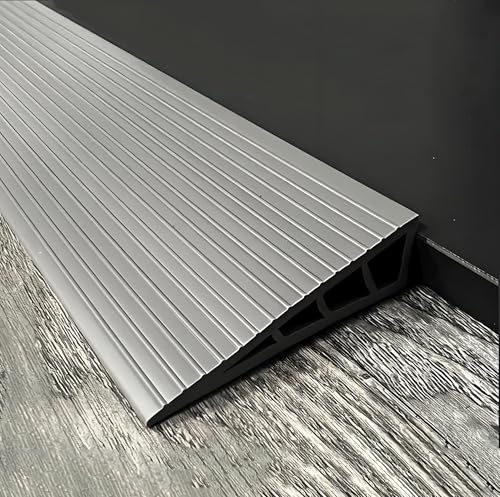 Schwellenrampen, selbstklebende PVC-Rampen for Türöffnungen, 1 m/39 Zoll Türschwellenrampe for Roller-Reduzierrampe(Gray,W80mm*H20mm) von guoiooi
