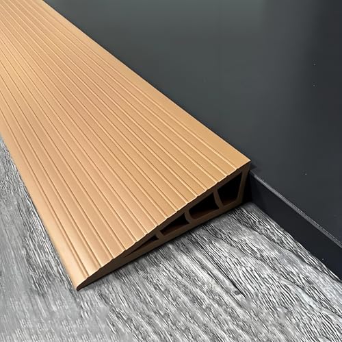 Schwellenrampen, selbstklebende PVC-Rampen for Türöffnungen, 1 m/39 Zoll Türschwellenrampe for Roller-Reduzierrampe(Khaki,W100mm*H25mm) von guoiooi
