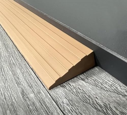 Schwellenrampen, selbstklebende PVC-Rampen for Türöffnungen, 1 m/39 Zoll Türschwellenrampe for Roller-Reduzierrampe(Khaki,W30mm*H10mm) von guoiooi