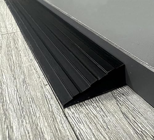 Schwellenrampen, selbstklebende PVC-Rampen for Türöffnungen, 1 m/39 Zoll Türschwellenrampe for Roller-Reduzierrampe(Schwarz,W30mm*H10mm) von guoiooi