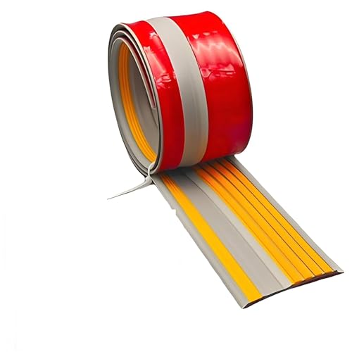 Treppenkantenschutz, L-förmiger Vinyl-Treppenkantenschutz, rutschfester selbstklebender Treppenkantenschutz, Stufenkanten-Zierstreifen for den Innen- und Außenbereich(Yellow,86.6in/2.2m) von guoiooi