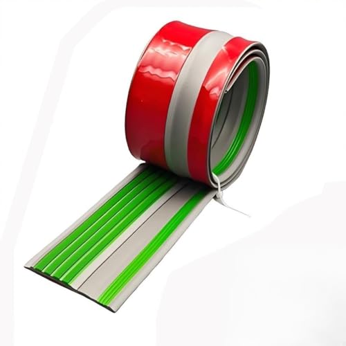 Treppenkantenschutz aus Vinyl-Gummi mit im Dunkeln leuchtendem Streifen, selbstklebendes Treppenkantenschutzband for den Innen- und Außenbereich, Stufenleiste for Treppenstufen(Green,250in/6.35m) von guoiooi