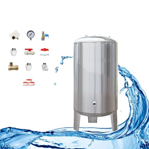guoyjmm Druckbehälter Druckkessel 60 100 160 200 250 300 L Wasserspeicher Drucktank 220v, Edelstahl Hohe Vordruckbehälter Tragbar, Druckspeicher,60L/15.8Gal-40x60cm von guoyjmm