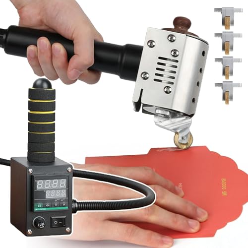 guoyjmm Kommerzieller Heißkleber Roller mit 4 Kleberollen in Stückgröße, Hand-Heißkleber Spender mit 50-220 °C Einstellbarer Temperatur, für Lederverpackungen,50ml von guoyjmm