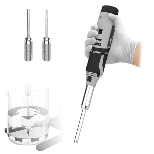 guoyjmm Labor-Zellgewebe Homogenisator, Hand Gewebemühle, Emulgator Dispergierer Zelldisruptor Mischer, 0,5–250 ml, mit 6 mm, 8 mm, 10 mm Arbeitsköpfen, 6-stufig einstellbar,Charge von guoyjmm