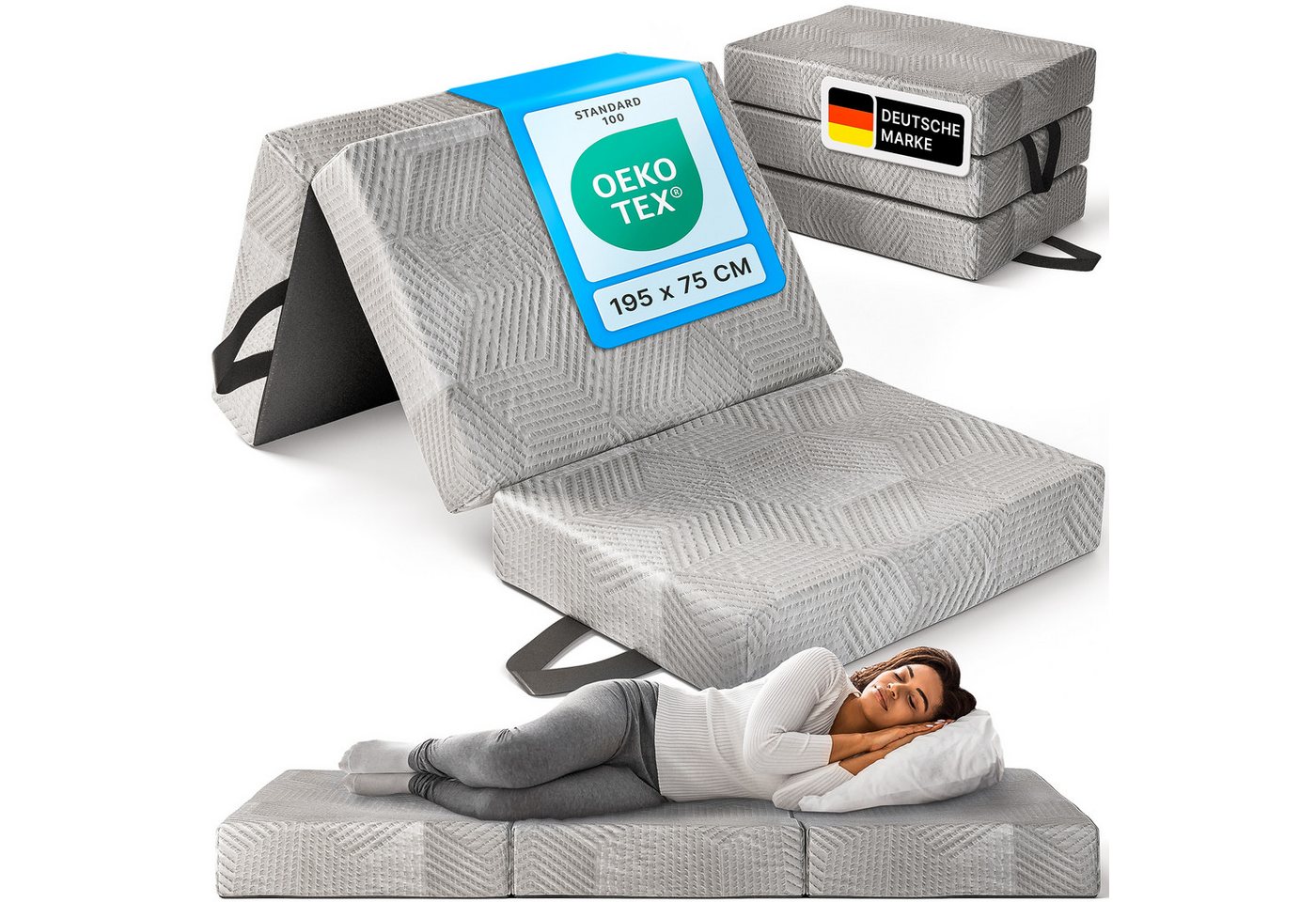Klappmatratze Memory-Komfortkern, gurkler, 15 cm hoch, (Visco-Schaum, Gästematratze & Faltmatratze), Bequem & waschbar von gurkler