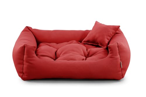 gutekissen® Stoff Hundebett Hundeliege Hundekissen Hundeliege Hundeliege Hundeliege - Langlebige Materialien und hohe Qualität NEO (S - 70x55, Rot) von gutekissen