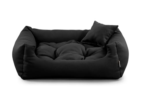 gutekissen® Stoff Hundebett Hundeliege Hundekissen Hundeliege Hundeliege Hundeliege - Langlebige Materialien und hohe Qualität NEO (M - 80x65, Schwarz) von gutekissen