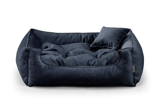 gutekissen® Exklusiv Stoff Hundebett Hundeliege Hundekissen Hundeliege Hundeliege Hundeliege - Langlebige Materialien und hohe Qualität Basel XS-3XL (L-90x75, Dunkelblau) von gutekissen