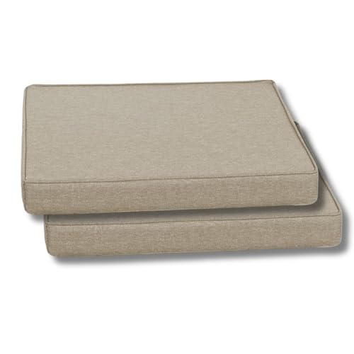 Gutekissen® Stuhlkissen Polsterauflage Auflage für Stühle/Bänke für Haus und Garten Sitzauflage Gartenkissen Sitzkissen viele Farben FK5 (50x50, Creme, 2) von Gutekissen