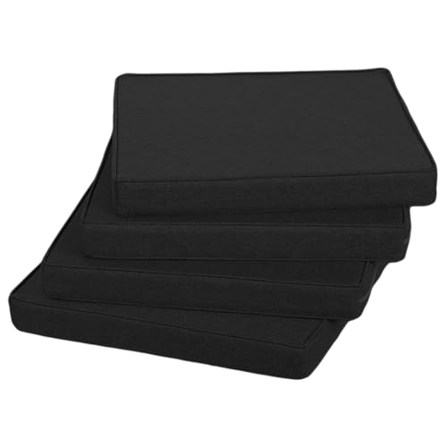 Gutekissen® Stuhlkissen Polsterauflage Auflage für Stühle/Bänke für Haus und Garten Sitzauflage Gartenkissen Sitzkissen viele Farben FK5 (60x60, Schwarz, 2) von Gutekissen