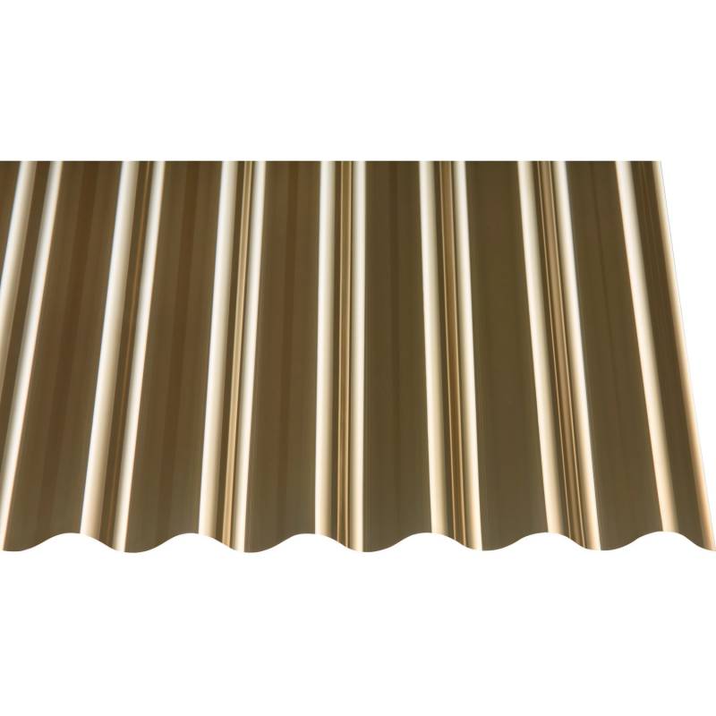 PVC-Profilplatte 1,1 mm Sinus 76/18 Bronce 3000 mm x 900 mm von guttagliss