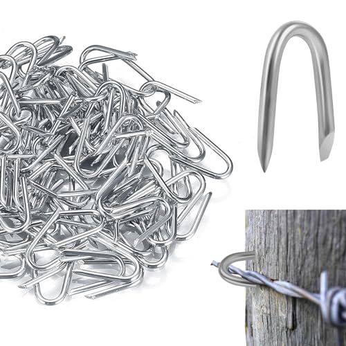 100 Stück U Krampen, Krampen für Kränze, Staples for Fence, U Nägel U krampennägel Draht Schlaufen, für Netze Zäune Holz Maschendraht Stacheldraht von gvivej