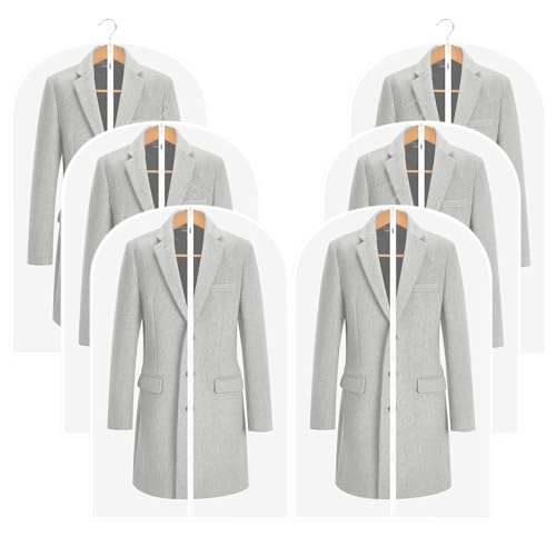 Kleidersack Anzug Lange, 6 Stück Kleidersack Kleiderhüllen Lang, 60 x 100 cm, zur Aufbewahrung von Hemden, Röcken und Anzügen von gvivej