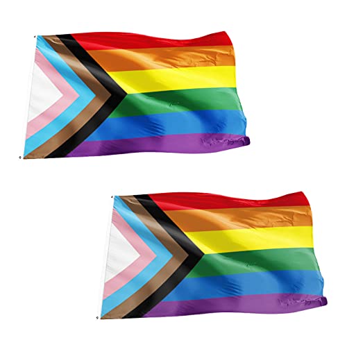 Regenbogenfahne, Lebendige Farbe Homosexuell Flagge, 2 Stücke,90 x 150 cm，Kann Drinnen und Draußen Verwendet Werden von gvivej