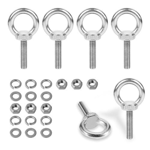 Ringschraube, 6 Stück M8 Augenschraube, Ösenschrauben Hardware, Edelstahl Außengewinde Ringschraube, Ringmutter mit Schraubkappe und Unterlegscheibe, Augbolzen Ringbolzen für Rolle Des Befestigens Ringschraube, 6 Stück M8 Augenschraube, Ösenschrauben Hardware, Edelstahl Außengewinde Ringschraube, Ringmutter mit Schraubkappe und Unterlegscheibe, Augbolzen Ringbolzen für Rolle Des Befestigens von gvivej