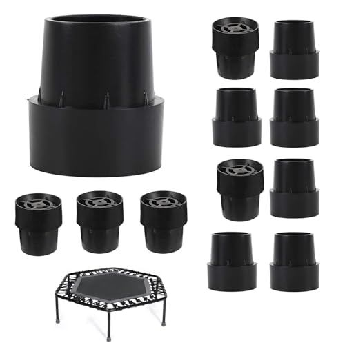 Trampolin Gummifüß, 12 Stück Trampolin Beinkappen, rutschfeste Trampolin Kopfkappe, Möbel Fuß für Trampoline, Krücken und Stuhlbeine, Schwarz von gvivej