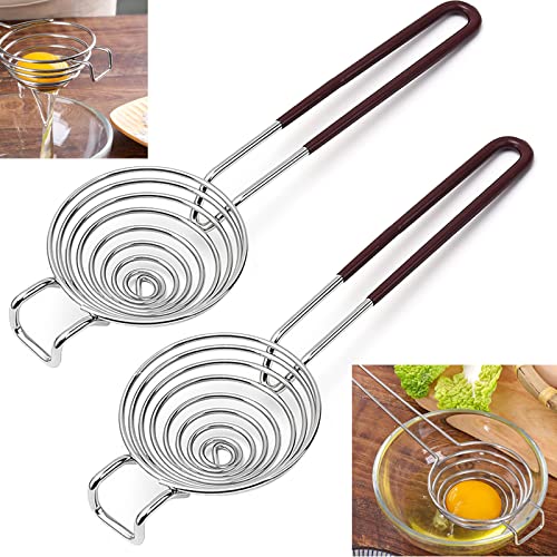 eiertrenner,Edelstahl Eiertrenner2 Stück,eiertrenner edelstahl, pochierte eier maker,egg separatoreiklar trenn filterEiertrenner aus Edelstahl, Eiweißtrenner, Eiertrenner, Küchenhelfer von gvivej