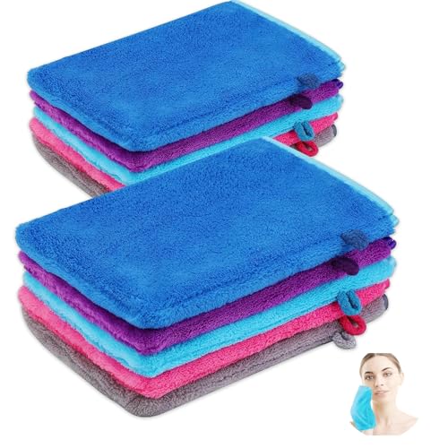 gvivej Waschhandschuh, 10 Stück 15 x 20cm Waschhandschuhe Frottee, Waschlappen Microfaser, Weich Gesichtshandschuh, Wiederverwendbare Frottier (5 Farben) von gvivej