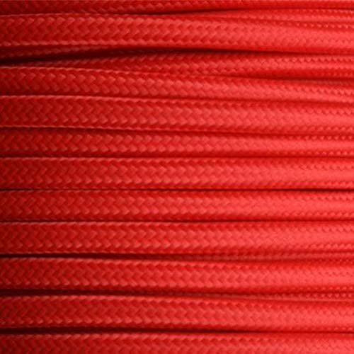 Textilkabel - Globe Warehouse® - Stoffkabel Stromkabel, Farbe Rot 3 adrig 3 x 0,75 mm² rund (Meterware) von Globe Warehouse