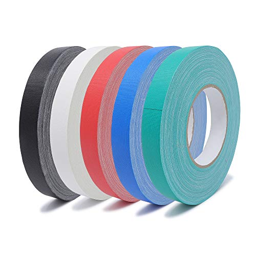 gws 5 Rollen Gewebeklebeband, premium Panzertape in Profi-Qualität mit Natur-Kautschukkleber, Wasserdicht, Breite: 19mm Länge: 50m, Bunt 5 Ro von gws