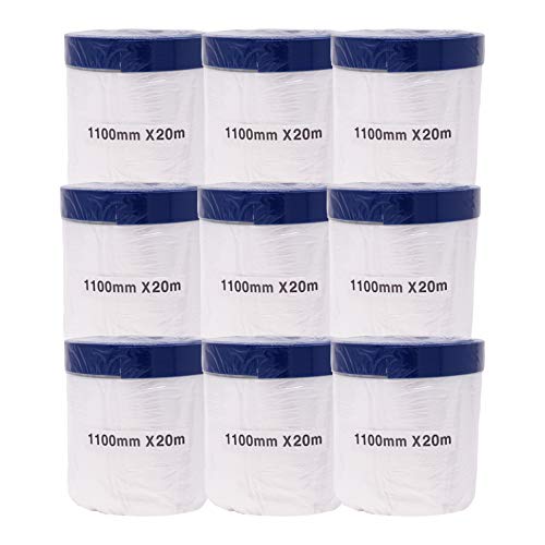 gws 9 Rollen Abdeckfolie für Maler- und Gipsarbeiten, Malerfolie mit Klebeband, Maskerband mit starker Haftung & einfach entfernbar 1100 mm x 20 m gws 9 Rollen Abdeckfolie für Maler- und Gipsarbeiten, Malerfolie mit Klebeband, Maskerband mit starker Haftung & einfach entfernbar 1100 mm x 20 m von gws